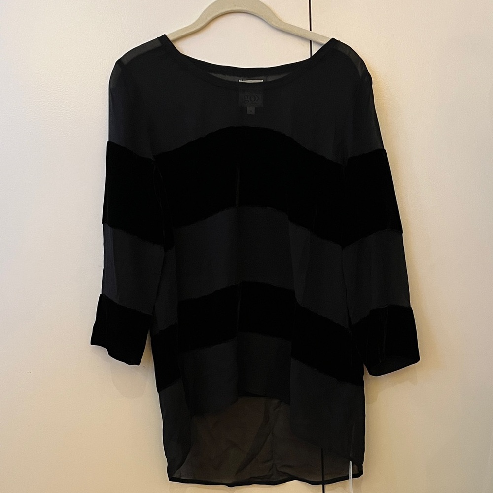 GO BY GO SILK Black Long Sleeve Top